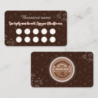 Brown Coffee Loyalty Card Minimal Design ロイヤリティカード