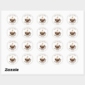 Brown Coffee Shop Personalized Branding ラウンドシール (シート)