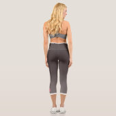 Brown Color Gradient with US Flag カプリレギンス (裏面)