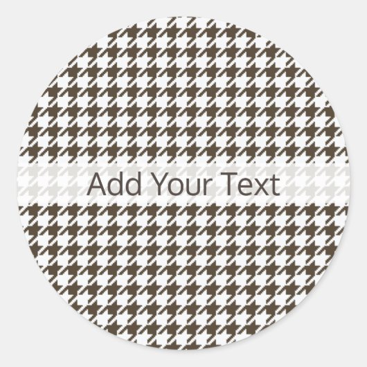Brown Combination Houndstooth by Shirley Taylor ラウンドシール (正面)