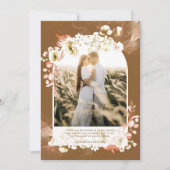 Brown Coralモダンフローラ写真ありがとう サンキューカード (正面)