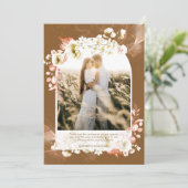 Brown Coralモダンフローラ写真ありがとう サンキューカード (スタンド正面)