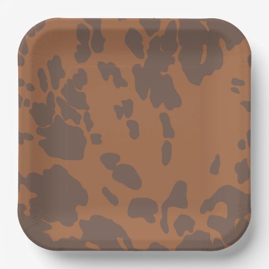 Brown Cow Print Paper Plates ペーパープレート (正面)