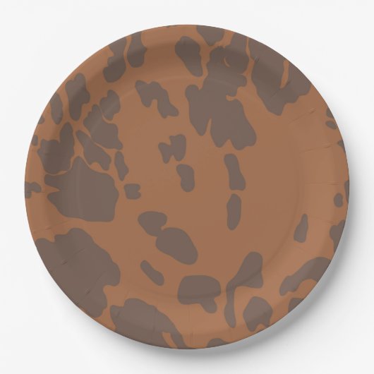 Brown Cow Print Paper Plates ペーパープレート (正面)