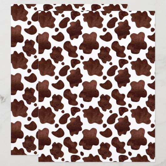 Brown Cow Print Scrapbook Paper (正面/裏面)