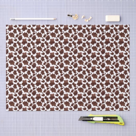 Brown Cow Print Tissue Paper 薄葉紙 (クラフト)