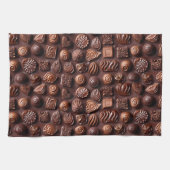 Brown Cozy Modern Unique Chocolate キッチンタオル (横)