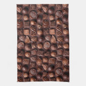 Brown Cozy Modern Unique Chocolate キッチンタオル (縦)