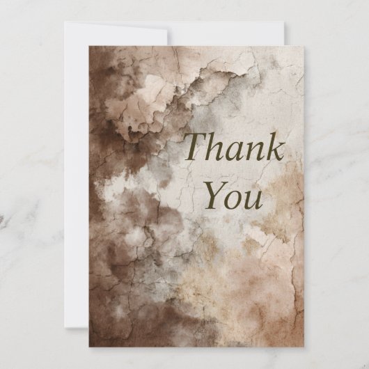 Brown Cracked Paint Thank You Card 招待状 (正面)