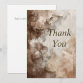 Brown Cracked Paint Thank You Card 招待状 (正面/裏面)