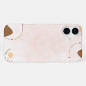 Brown Cream Aesthetic Floral Linktree  | iPhoneケース (裏面横)