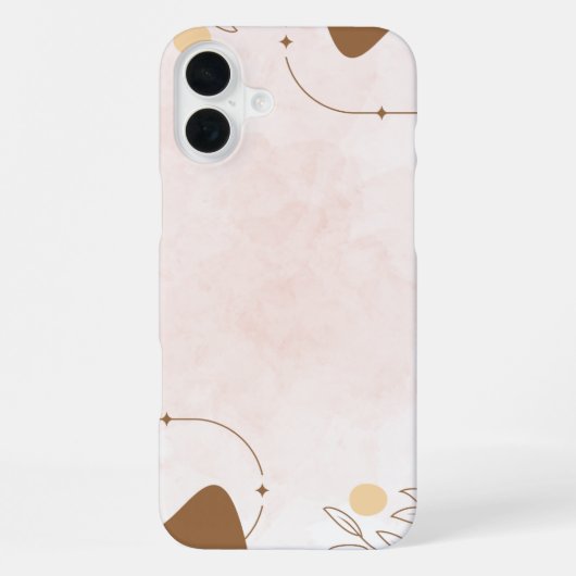 Brown Cream Aesthetic Floral Linktree  | iPhoneケース (裏面)