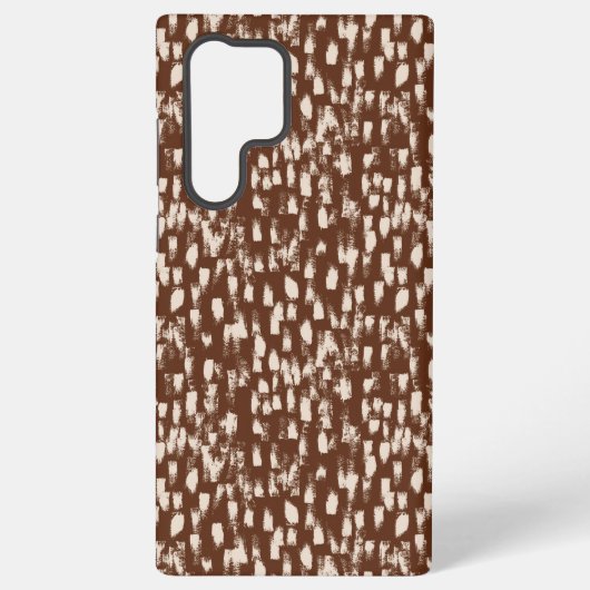Brown Cream Beige Abstract Pattern Samsung Galaxyケース (裏面)