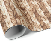 Brown Cream Faux Woven Stripes Christmas ラッピングペーパー (ロールコーナー)