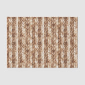 Brown Cream Faux Woven Stripes Christmas 薄葉紙 (正面)