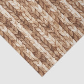 Brown Cream Faux Woven Stripes Christmas 薄葉紙 (詳細)