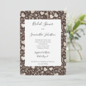 Brown Cream Hearts Bridal Shower 招待状 (スタンド正面)