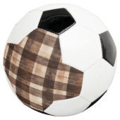 Brown Cream Plaid Stripes サッカーボール (3/4)