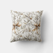 Brown Cream Snowflakes Christmas クッション (裏面)