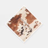 Brown Cream Southwest Cowhide  スタンダードランチョンナプキン (角)