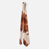 Brown Cream Southwest Cowhide Christmas ネクタイ (裏面)