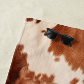 Brown Cream Southwest Cowhide Christmas ビーチタオル (インサイチュ)