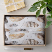 Brown Cream Tribal Native Feathers 薄葉紙 (ギフト)