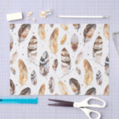 Brown Cream Tribal Native Feathers 薄葉紙 (クラフト)