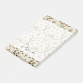 Brown Cream Tribal Native Feathers Skulls ポストイット (アングル)