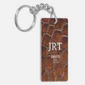  Brown Crocodile Leather Monogram キーホルダー (正面左)