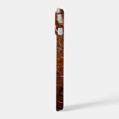 Brown Crocodile Leather Monogram iPhone 15ケース (左側面)