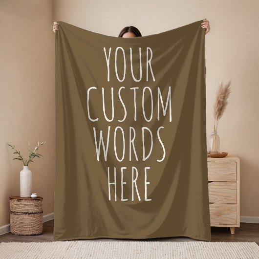 Brown Custom Text Blanket Gift for Mom and Dad フリースブランケット