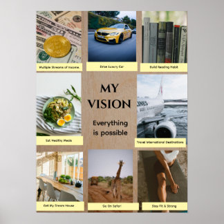 Brown Custom Vision Board Poster ポスター