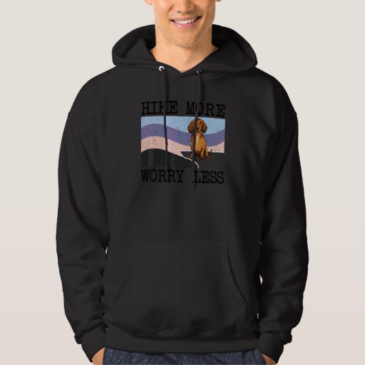 Brown Dachshund Hike More Worry Less Graphic Hikin パーカ (正面)