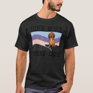 Brown Dachshund Hike More Worry Less Graphic Hikin Tシャツ