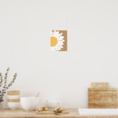 Brown Daisy – Minimalist Floral Wall Art ポスター (キッチン)