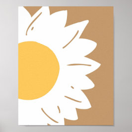 Brown Daisy – Minimalist Floral Wall Art ポスター