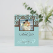 Brown Damask Thank You Photo/DIY Color ポストカード (スタンド正面)