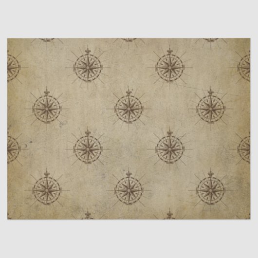 Brown Decompageのヴィンテージコンパス 薄葉紙 (正面)