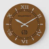 Brown Decorダイヤルで簡単にカスタマイズ ラージ壁時計 (正面)