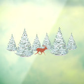 Brown Deer under Snow Covered Spruce Trees   ウィンドウサイン (シート3)