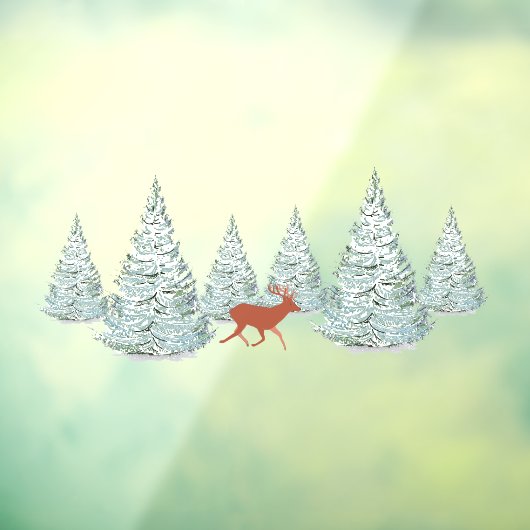 Brown Deer under Snow Covered Spruce Trees   ウィンドウサイン (シート3)