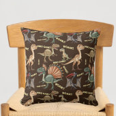 Brown dinosaur cushion - kids dinosaur pillow クッション