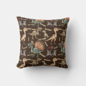 Brown dinosaur cushion - kids dinosaur pillow クッション (正面)
