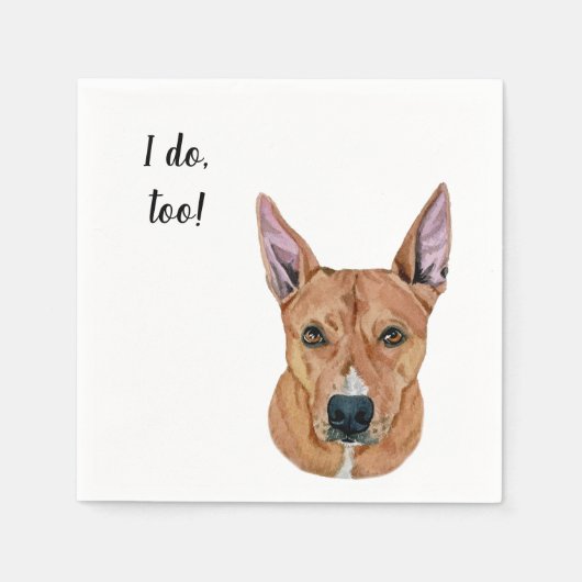 Brown Dog Custom Cocktail Napkin スタンダードカクテルナプキン (正面)