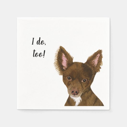 Brown Dog Custom Cocktail Napkin スタンダードカクテルナプキン (正面)