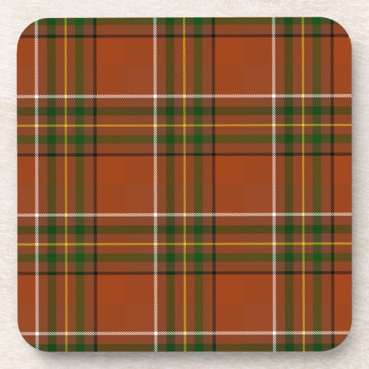 Brown Earthy Plaid Tartan  コースター (正面)