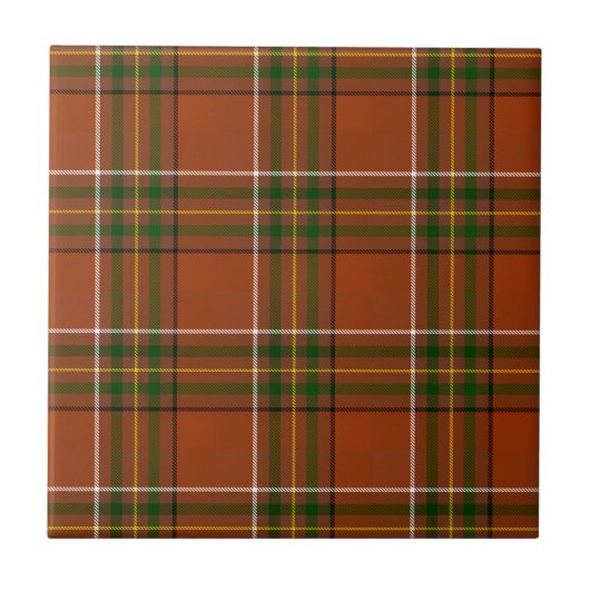 Brown Earthy Plaid Tartan  タイル (正面)