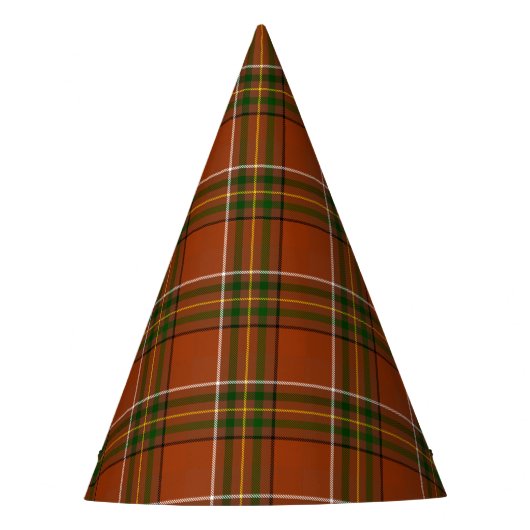 Brown Earthy Plaid Tartan  パーティーハット (正面)