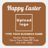 Brown Easter Business Square Sticker スクエアシール (正面)
